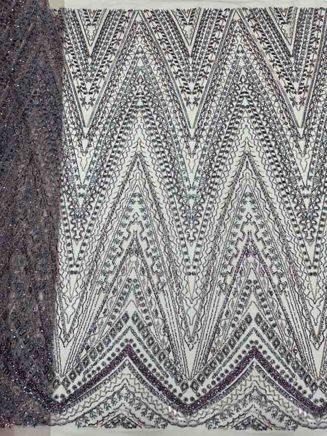 5 Yards Colorful Sequins Pearls Beaded Embroidered 3D Floral Lace Material Fabric For Dresses ML009