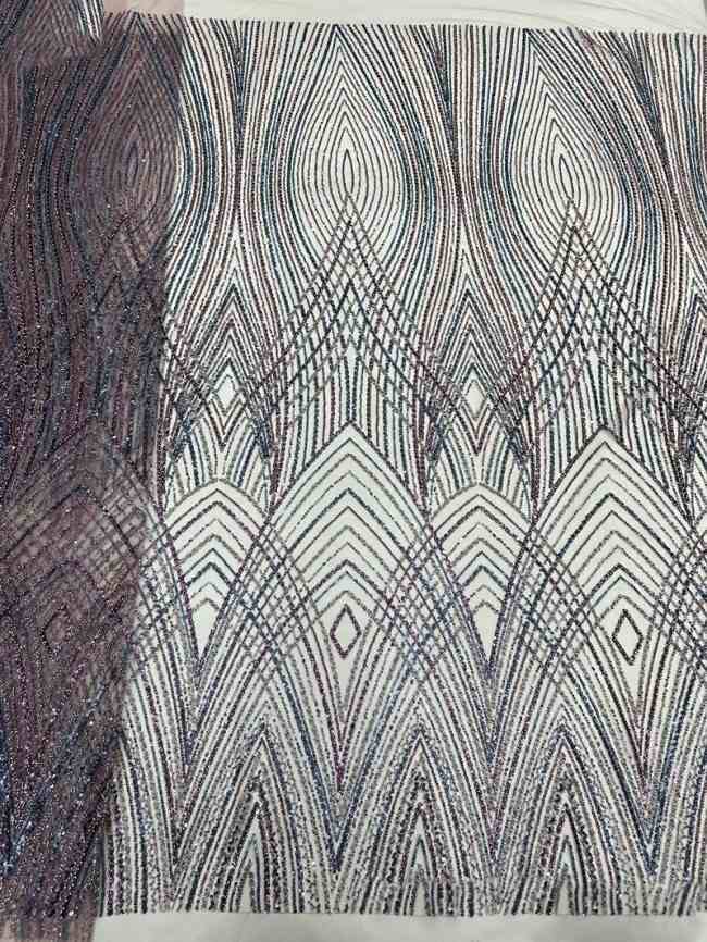 5 Yards Beaded Mesh Fabric, ITM ML010