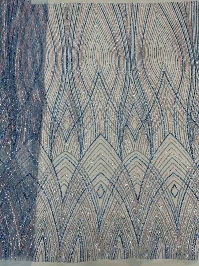 5 Yards Colorful Sequins Pearls Beaded Embroidered 3D Floral Lace Material Fabric For Dresses ML010
