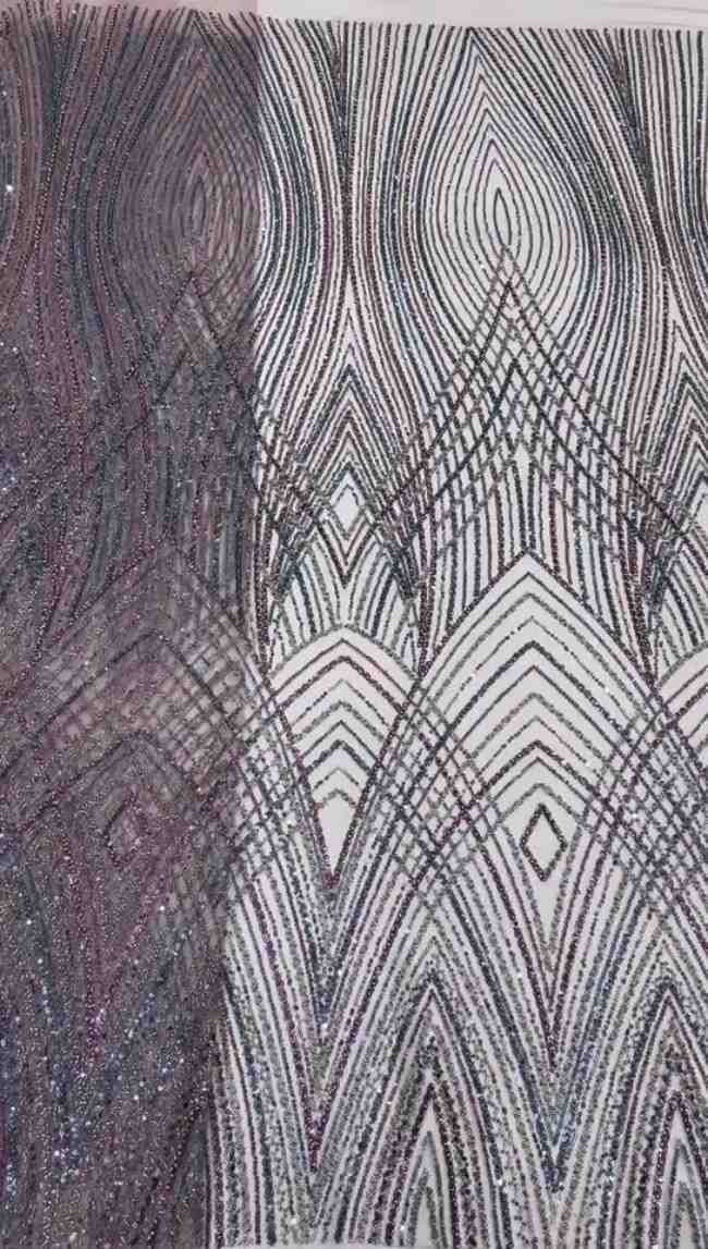 5 Yards Colorful Sequins Pearls Beaded Embroidered 3D Floral Lace Material Fabric For Dresses ML010