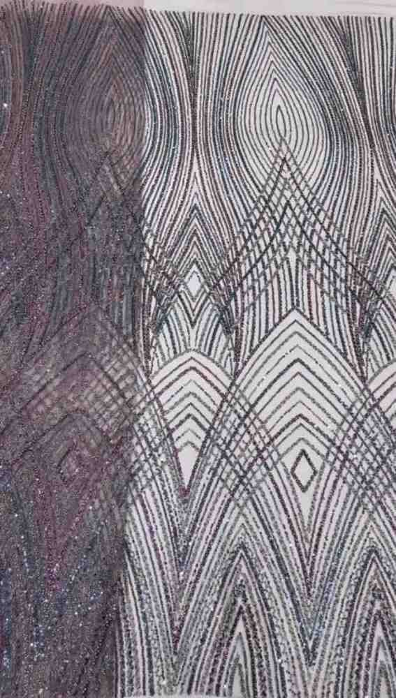 5 Yards Colorful Sequins Pearls Beaded Embroidered 3D Floral Lace Material Fabric For Dresses ML010