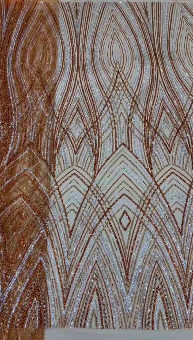 5 Yards Colorful Sequins Pearls Beaded Embroidered 3D Floral Lace Material Fabric For Dresses ML010