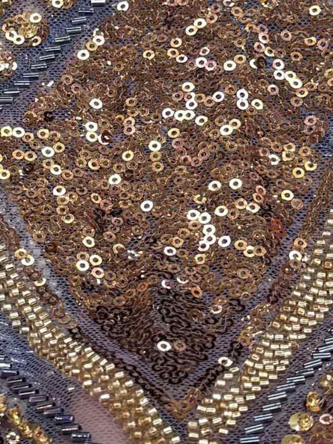 5 Yards Colorful Sequins Pearls Beaded Embroidered 3D Floral Lace Material Fabric For Dresses ML014