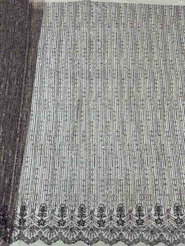 5 Yards Beaded Mesh Fabric, ITM ML020