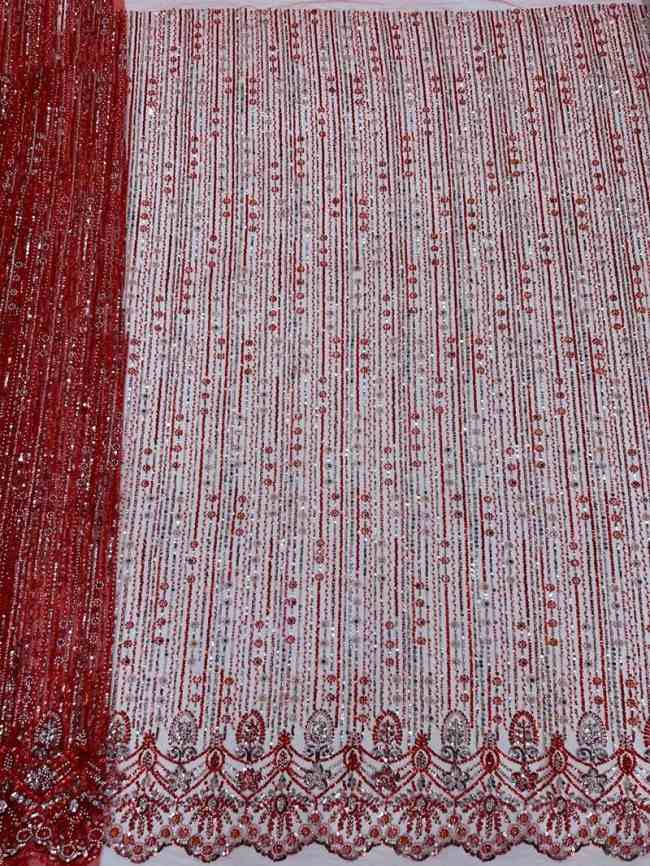 5 Yards Colorful Sequins Pearls Beaded Embroidered 3D Floral Lace Material Fabric For Dresses ML020
