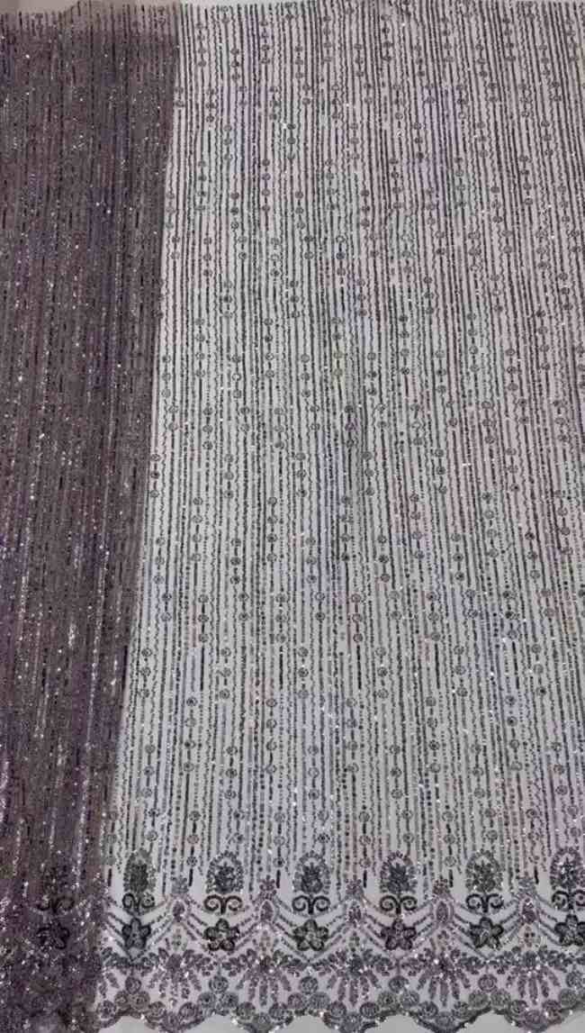 5 Yards Colorful Sequins Pearls Beaded Embroidered 3D Floral Lace Material Fabric For Dresses ML020