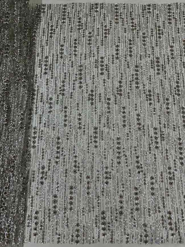 5 Yards Colorful Sequins Pearls Beaded Embroidered 3D Floral Lace Material Fabric For Dresses ML025