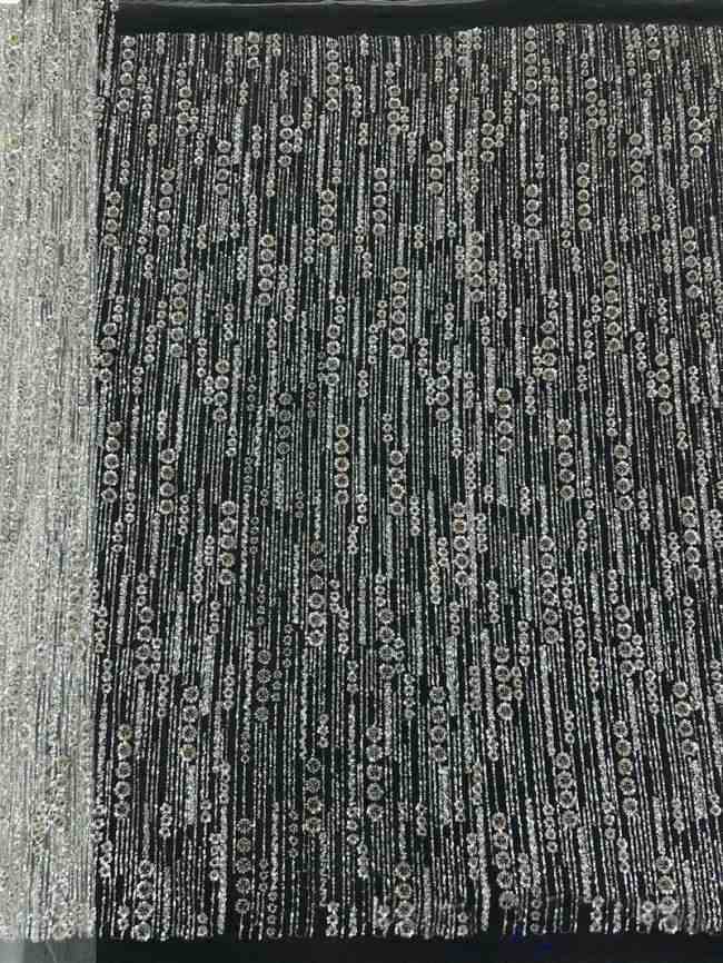 5 Yards Colorful Sequins Pearls Beaded Embroidered 3D Floral Lace Material Fabric For Dresses ML025