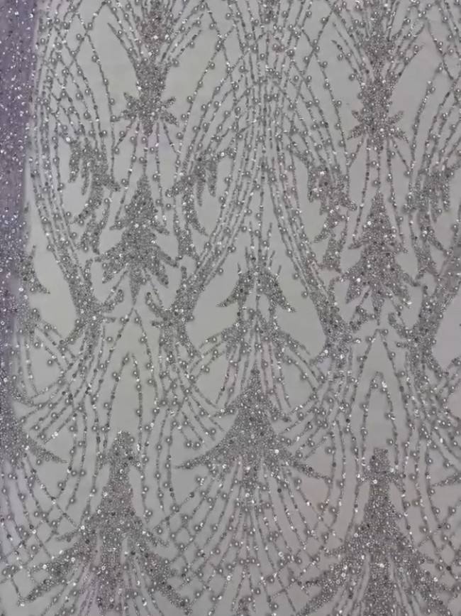 5 Yards Colorful Sequins Pearls Beaded Embroidered 3D Floral Lace Material Fabric For Dresses ML028