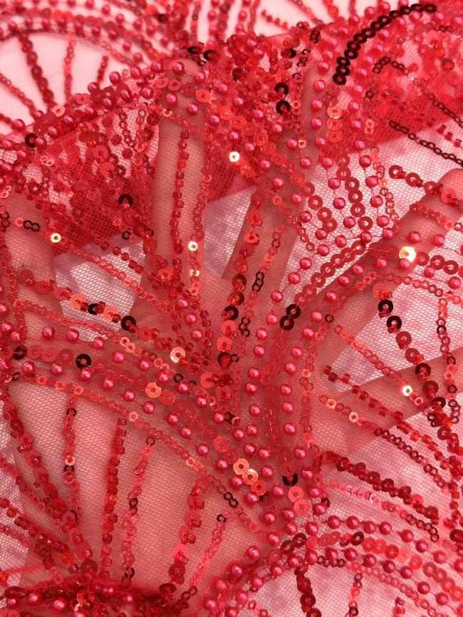 5 Yards Beaded Lace Material Fabric For Dresses