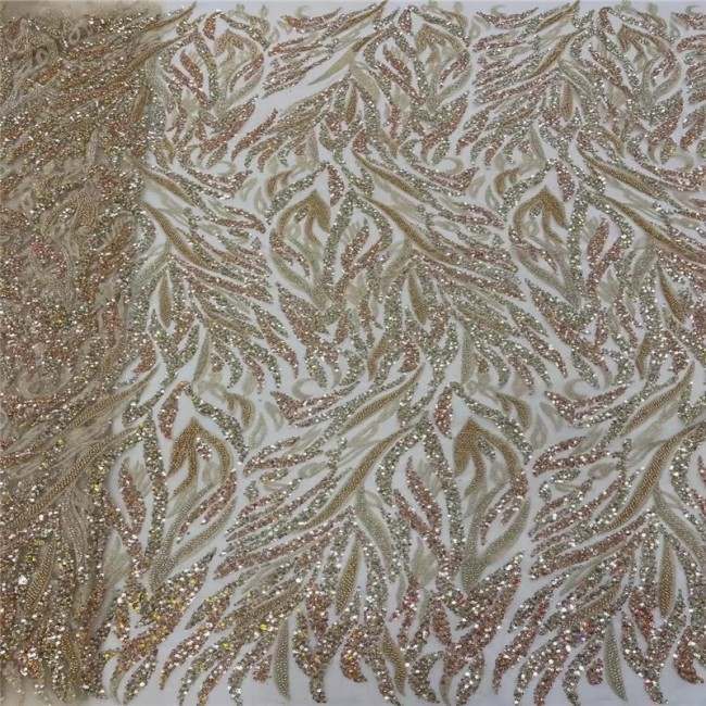 5 Yards Luxury Heavy Beaded Lace Material Fabric