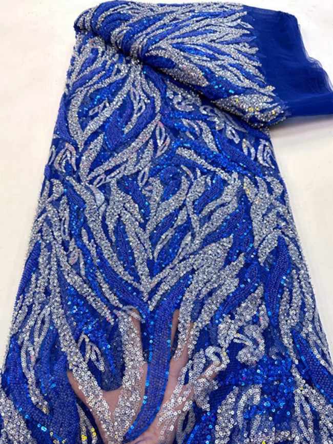 5 Yards Beaded Lace Material Fabric For Dresses ML033