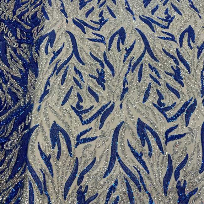 5 Yards Colorful Sequins Pearls Beaded Embroidered 3D Floral Lace Material Fabric For Dresses