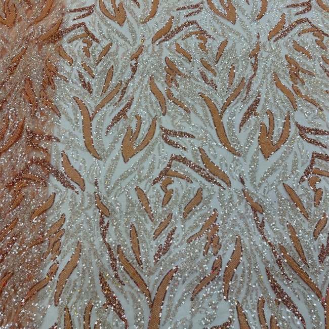5 Yards Colorful Sequins Pearls Beaded Embroidered 3D Floral Lace Material Fabric For Dresses