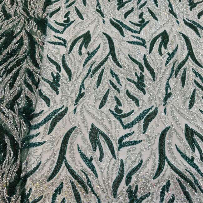 5 Yards Colorful Sequins Pearls Beaded Embroidered 3D Floral Lace Material Fabric For Dresses