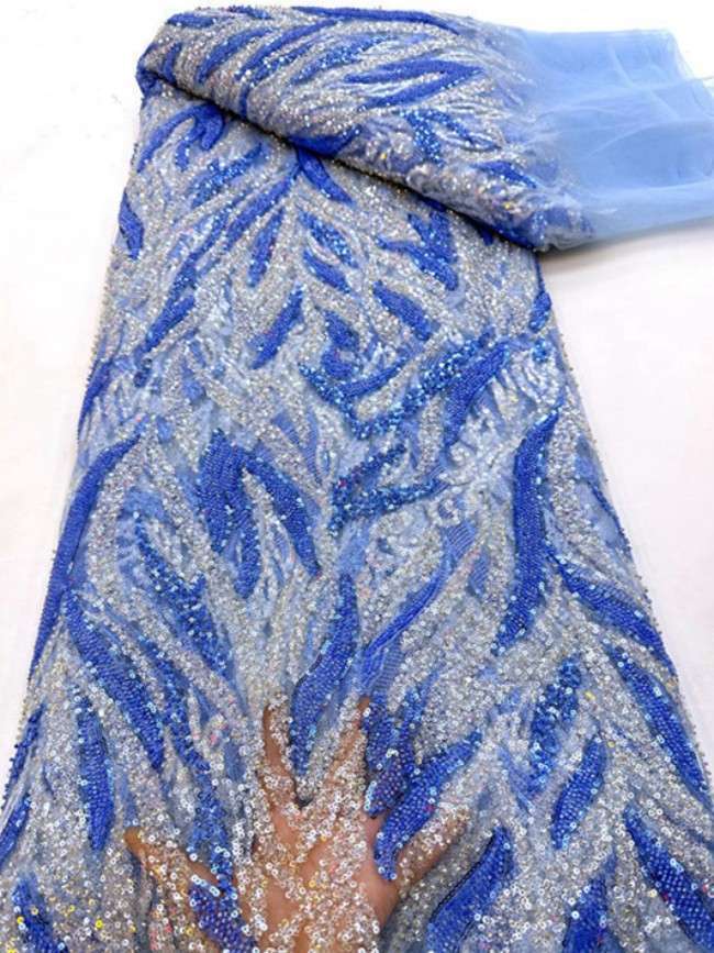 5 Yards Beaded Lace Material Fabric For Dresses ML033