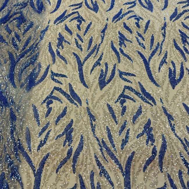 5 Yards Colorful Sequins Pearls Beaded Embroidered 3D Floral Lace Material Fabric For Dresses