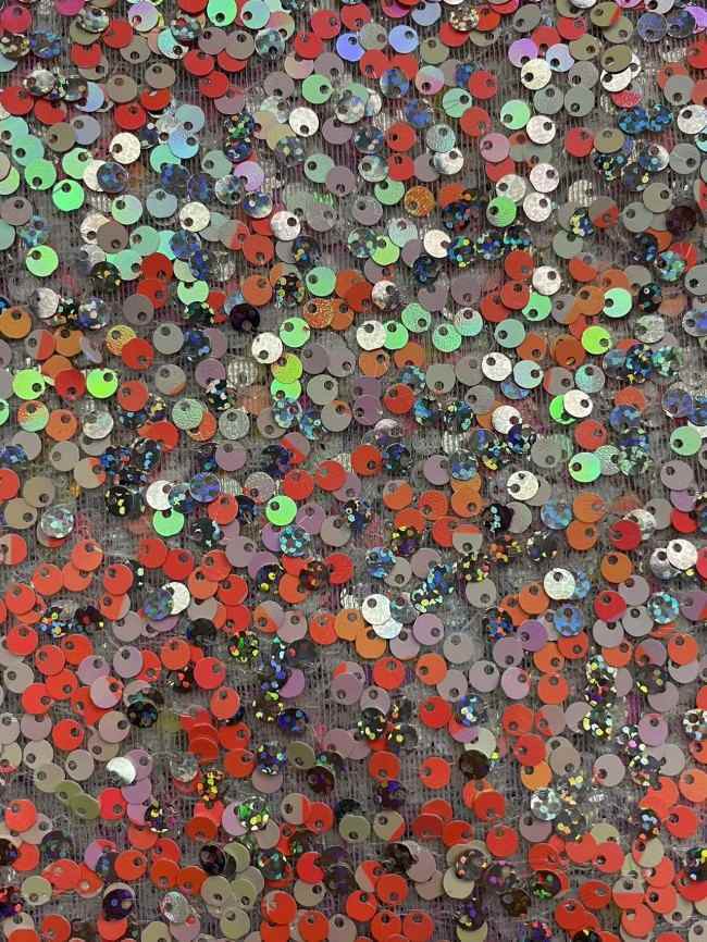 5 Yards Colorful Sequins Lace Material Fabric For Dresses ZT066