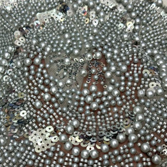 5 Yards Luxury Heavy Pearls Beaded Lace Material Fabric For Dresses