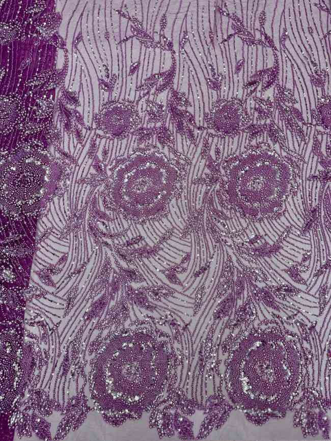 5 Yards Luxury Heavy Pearls Beaded Lace Material Fabric For Dresses
