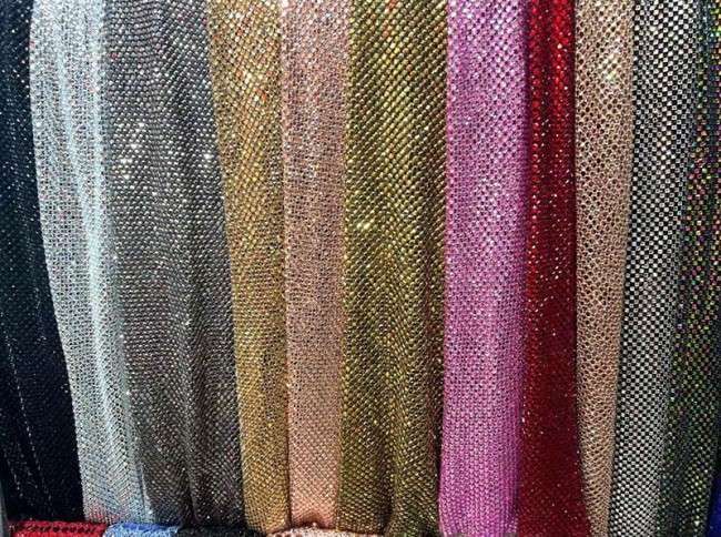5 Yards Luxury Heavy Crystal Rhinestone Lace Fabric
