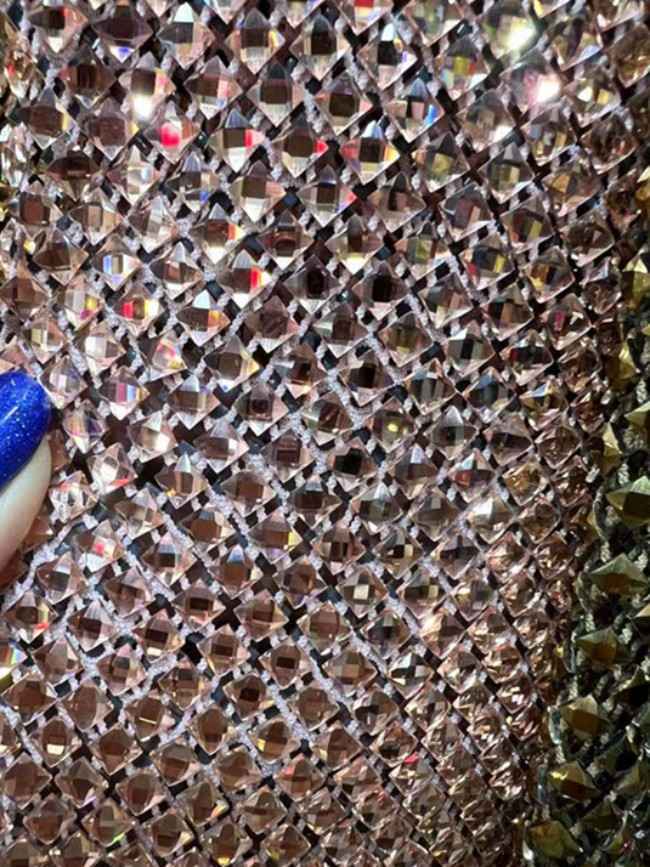 5 Yards Luxury Heavy Crystal Rhinestone Lace Fabric