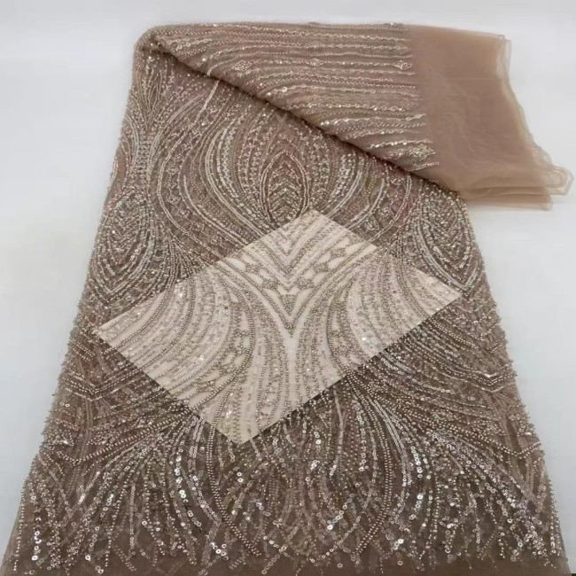 5 Yards Colorful Sequins Pearls Beaded Embroidered 3D Floral Lace Material Fabric For Dresses ZT105