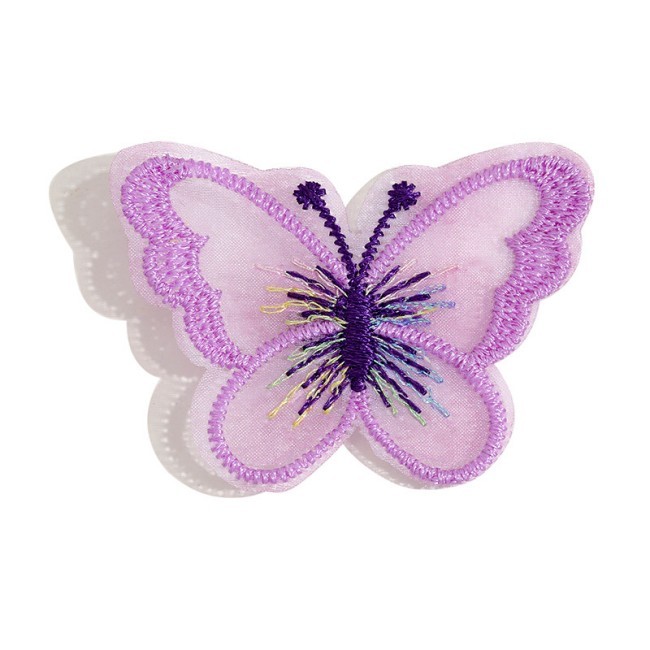 100 Pieces Pearl Beaded Embroidered 3D Butterfly Lace Applique Material For Dresses SK002