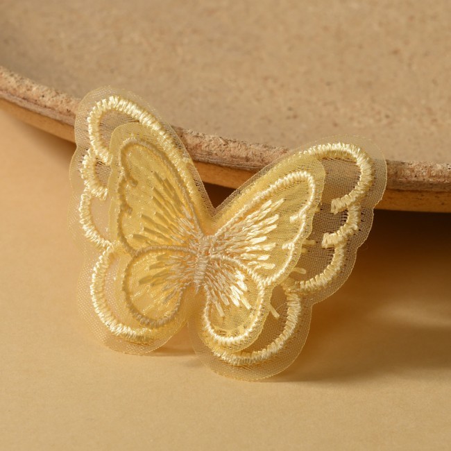 100 Pieces Embroidered 3D Butterfly Lace Applique Material For Dresses SK004