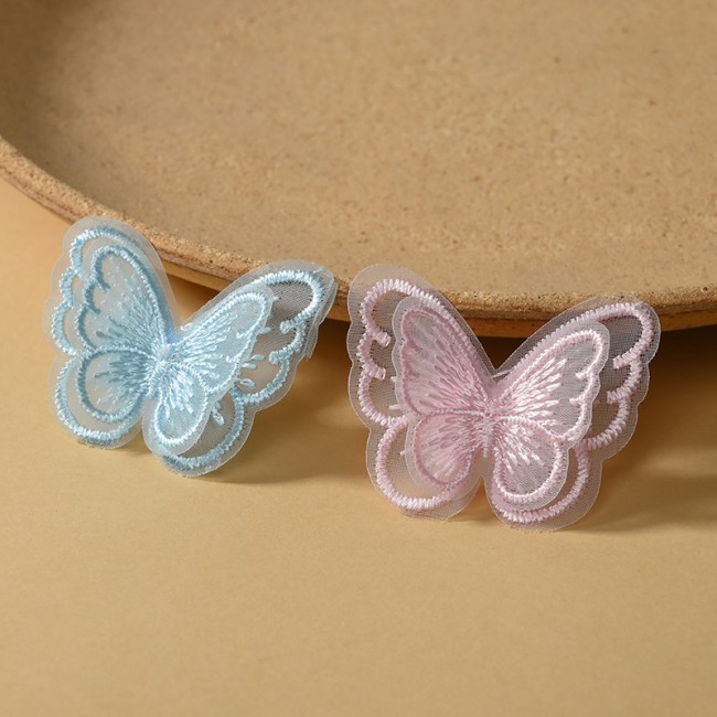 100 Pieces Embroidered 3D Butterfly Lace Applique Material For Dresses SK004