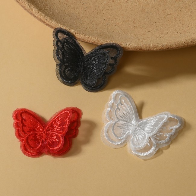 100 Pieces Embroidered 3D Butterfly Lace Applique Material For Dresses SK004