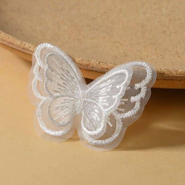100 Pieces Embroidered 3D Butterfly Lace Applique Material For Dresses SK004