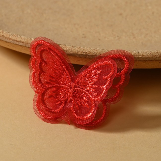 100 Pieces Embroidered 3D Butterfly Lace Applique Material For Dresses SK004