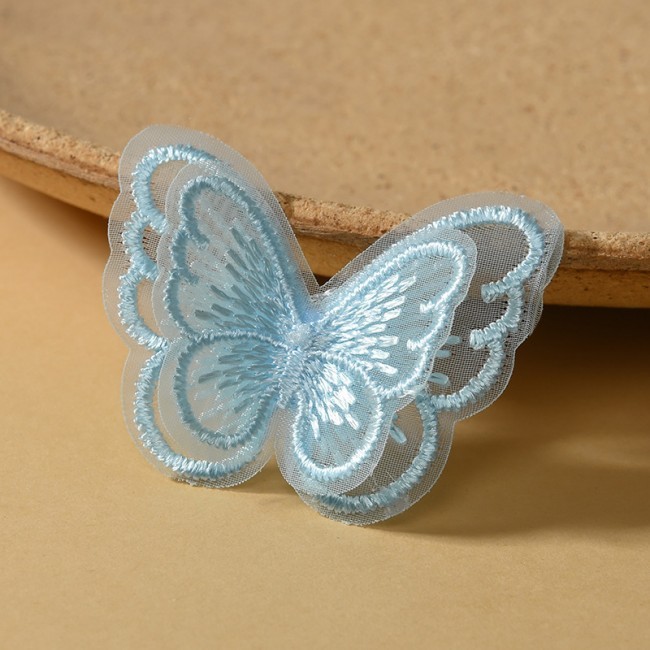 100 Pieces Embroidered 3D Butterfly Lace Applique Material For Dresses SK004