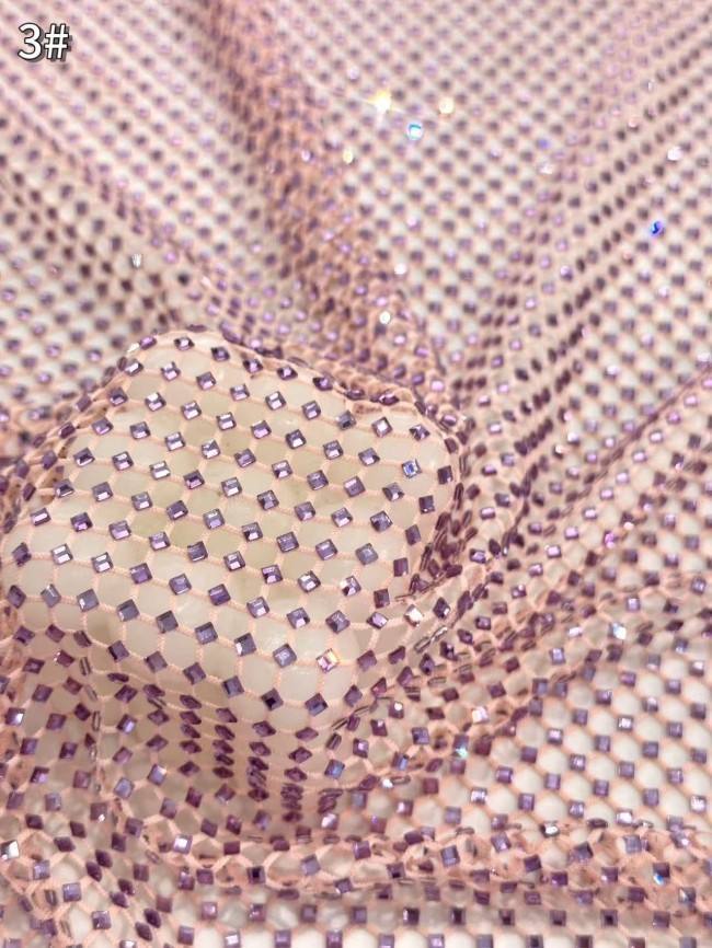 5 Yards Colorful Sequins Pearls Rhinestones Beaded Embroidered 3D Floral Lace Material Fabric For Dresses HN128