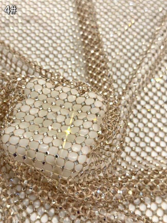 5 Yards Colorful Sequins Pearls Rhinestones Beaded Embroidered 3D Floral Lace Material Fabric For Dresses HN128