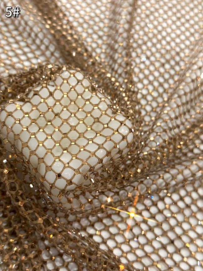 5 Yards Colorful Sequins Pearls Rhinestones Beaded Embroidered 3D Floral Lace Material Fabric For Dresses HN128