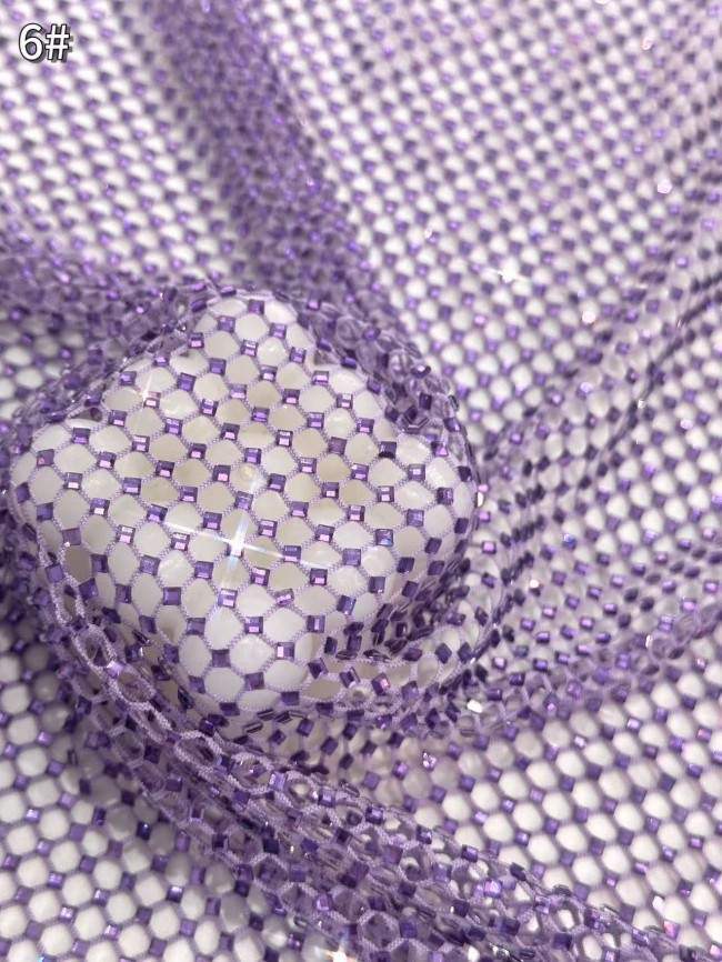 5 Yards Colorful Sequins Pearls Rhinestones Beaded Embroidered 3D Floral Lace Material Fabric For Dresses HN128