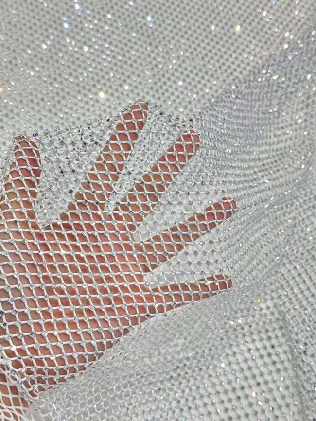 5 Yards Colorful Sequins Pearls Rhinestones Beaded Embroidered 3D Floral Lace Material Fabric For Dresses HN128