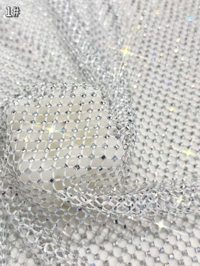 5 Yards Colorful Sequins Pearls Rhinestones Beaded Embroidered 3D Floral Lace Material Fabric For Dresses HN128