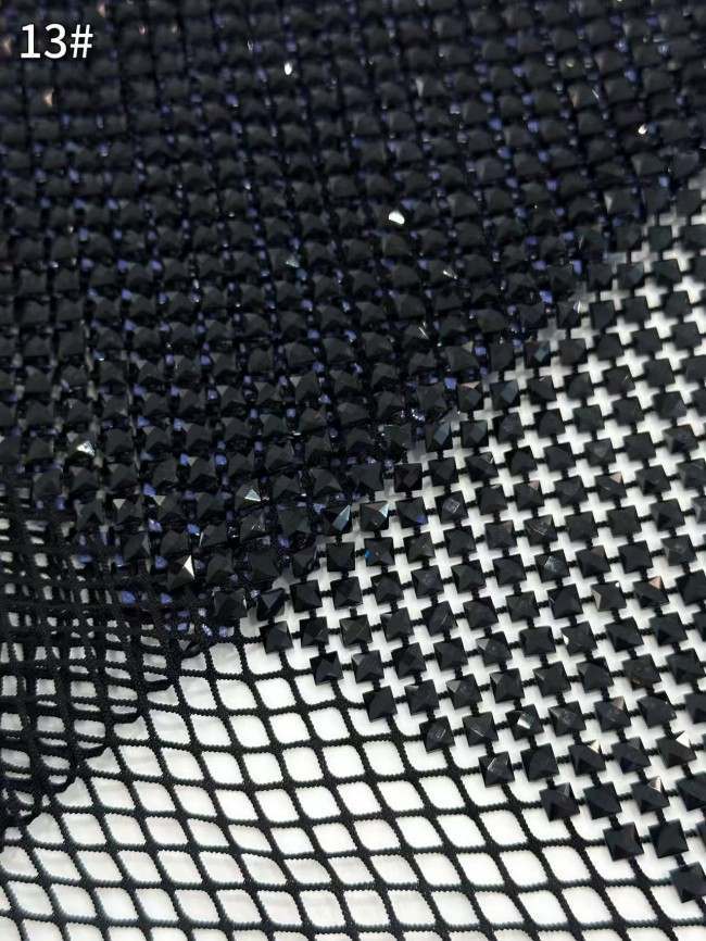 5 Yards Colorful Sequins Pearls Rhinestones Beaded Embroidered 3D Floral Lace Material Fabric For Dresses HN130