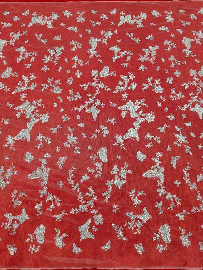 10 Yards Glittering Sequin Lace Material Fabric For Dresses LC021