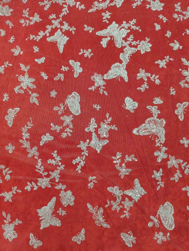 10 Yards Glittering Sequin Lace Material Fabric For Dresses LC021