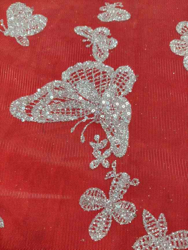 10 Yards Glittering Sequin Lace Material Fabric For Dresses LC021