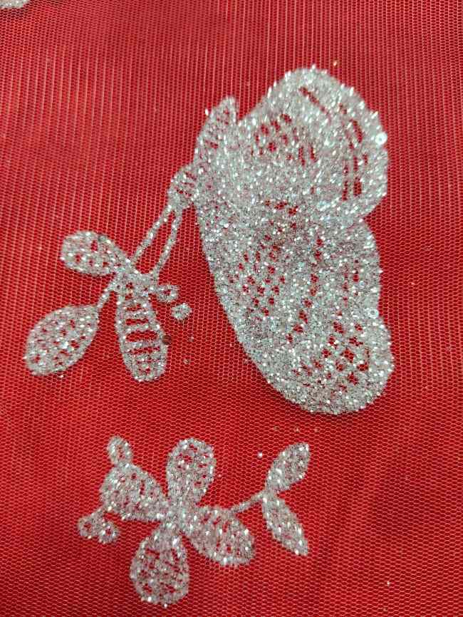 10 Yards Glittering Sequin Lace Material Fabric For Dresses LC021