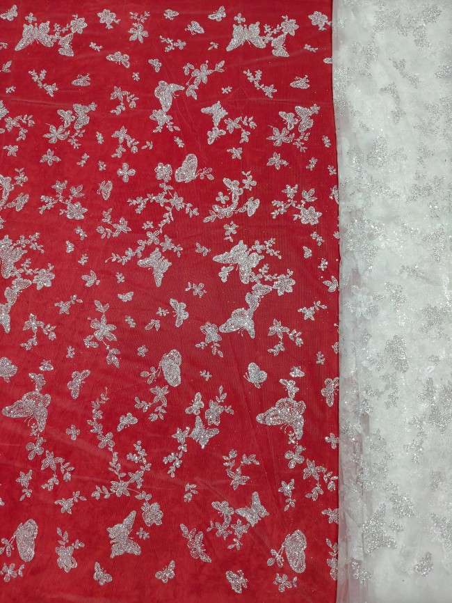 10 Yards Glittering Sequin Lace Material Fabric For Dresses LC021