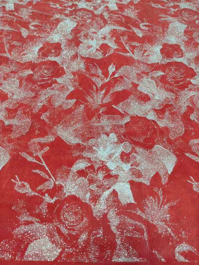 10 Yards Glittering Sequin Lace Material Fabric For Dresses LC023