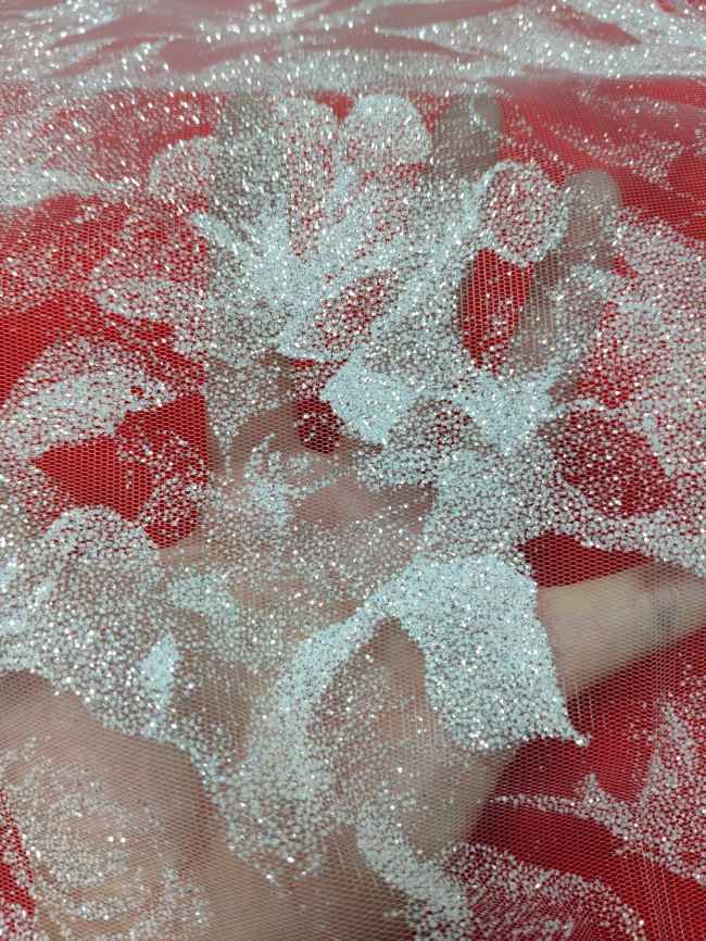 10 Yards Glittering Sequin Lace Material Fabric For Dresses LC023