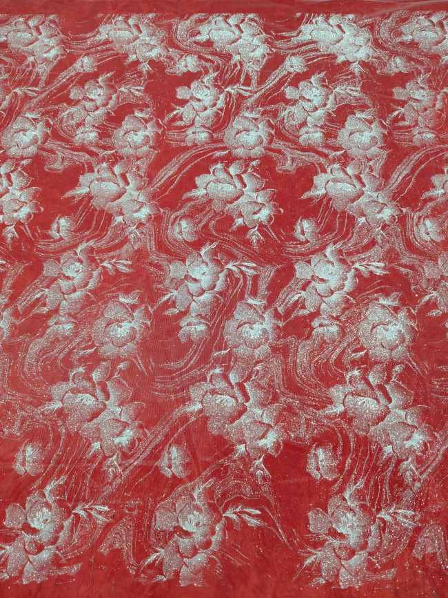 10 Yards Glittering Sequin Lace Material Fabric For Dresses LC026