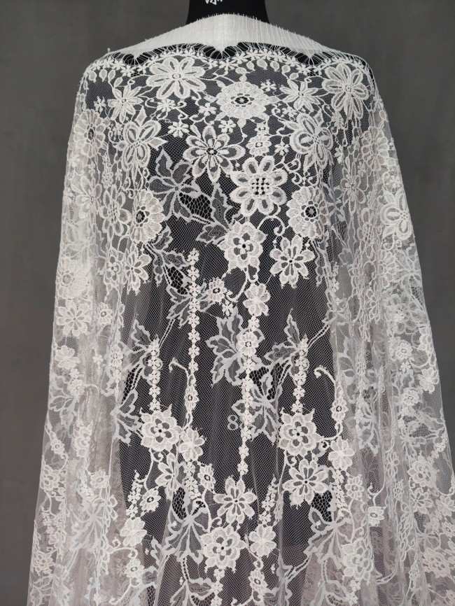 3 Meters Eyelash Chantilly Lace Material Fabric For Dresses QTL009